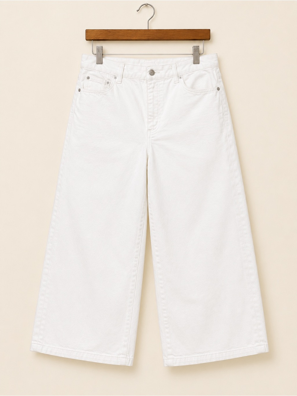 Gloria Vanderbilt Amanda White Cropped Wide Leg Culotte Jeans Women’s Size 14